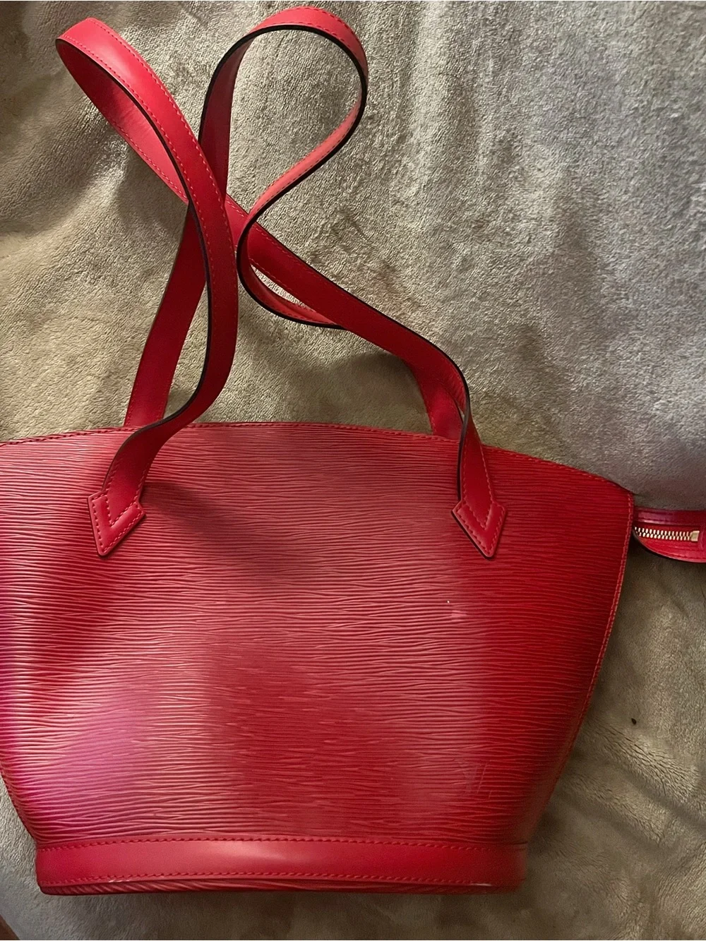 Louis Vuitton Red Textured Epi Leather Tote